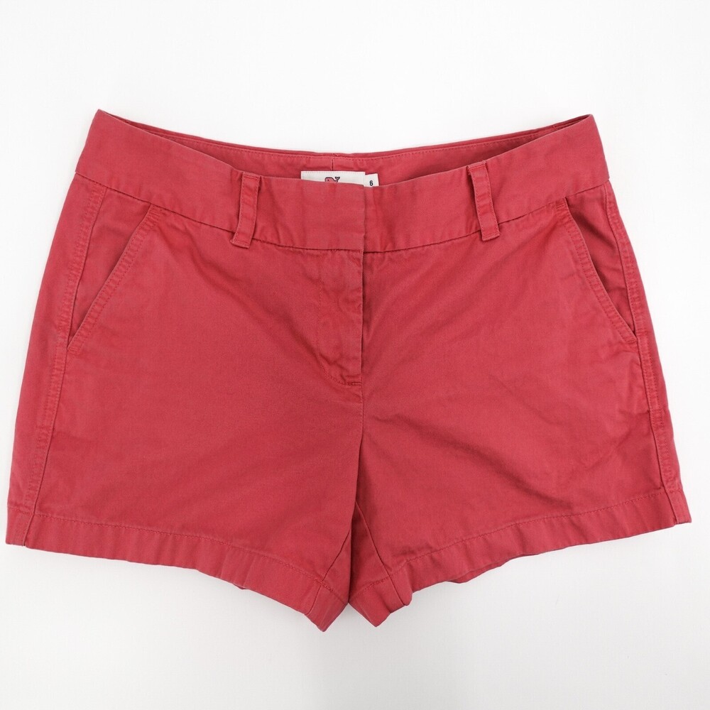 Vineyard Vines Shorts Womens 6 Chino Pink Flat Front Cotton Casual Summer Preppy